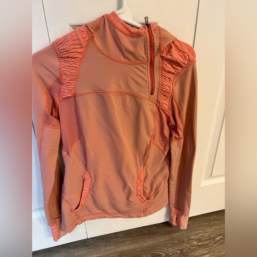 lululemon alpine pullover half zip in persimmon size 6/8